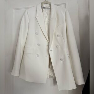Zara Women's White Tailored Blazer
